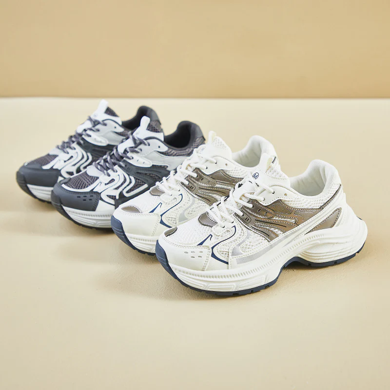 2025 ins Korean version of the new dad shoes girl  spring student sports running casual street shooting thick sole height increase ZL816 - Deanwangkt