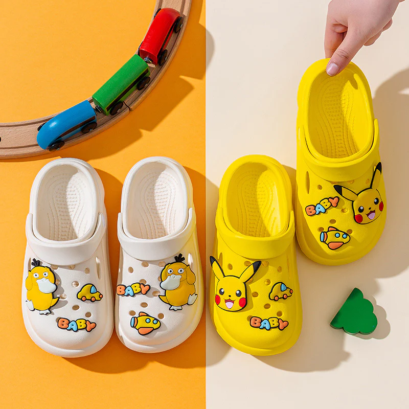 DEANWANGKT Summer Pikachu Children's Hole Shoes Boys and Girls Home Non-Slip Beach Shoes Soft Bottom Sandals and Slippers Wholesale - Deanwangkt
