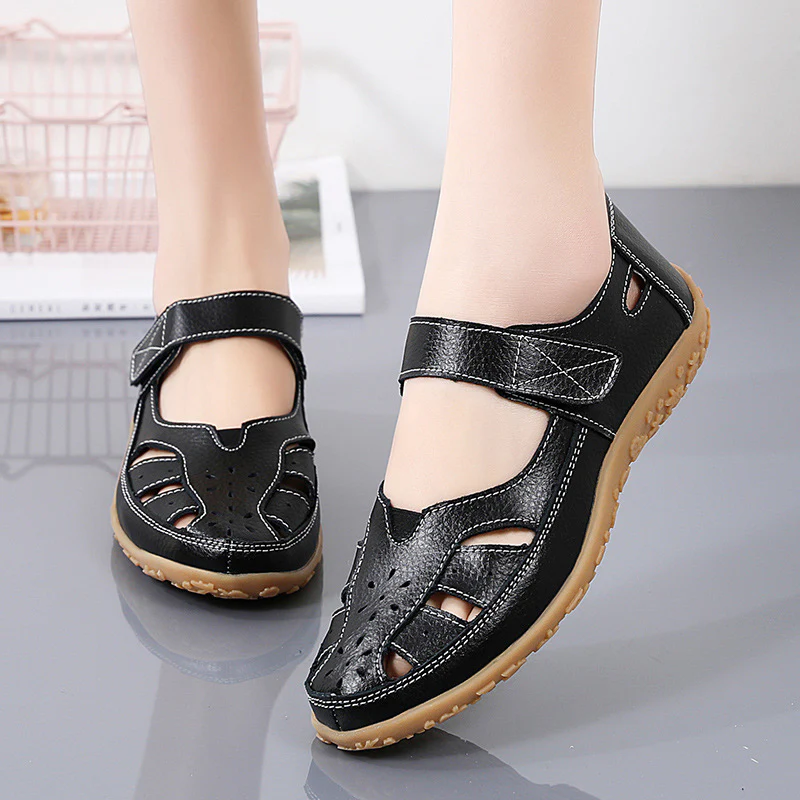 DEANWANGKT  Cross-Border plus Size Loafers Spring/Summer New Women's Sandals Hollowed Women's Shoes Hole Shoes Mom Shoes Women's Shoes - Deanwangkt
