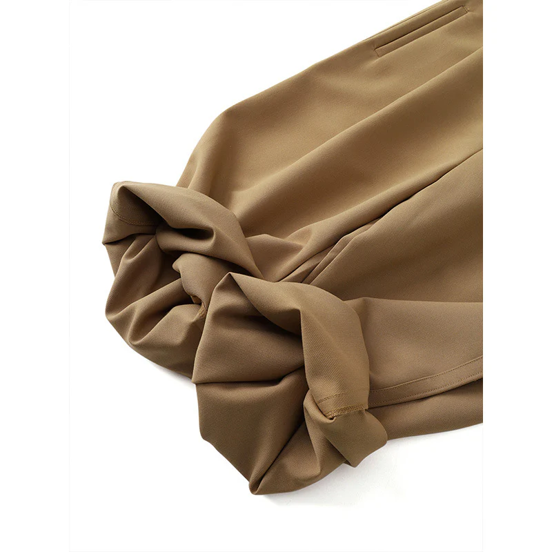 2025 Worsted wool stretch, loose drape slacks, wide-leg pants, commuter slender trousers, autumn and winter suit pants, women's clothing - Deanwangkt