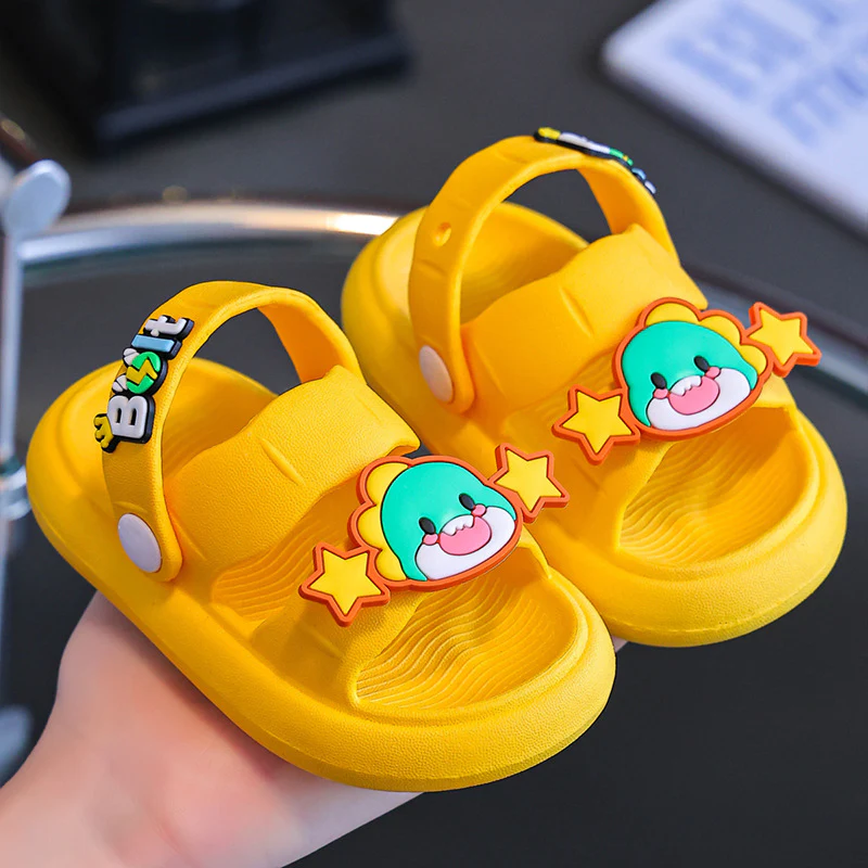 DEANWANGKT Popular Children's Slippers Men's Outdoor Cute Summer Non-Slip Home Cartoon Baby Princess Slippers Girl - Deanwangkt