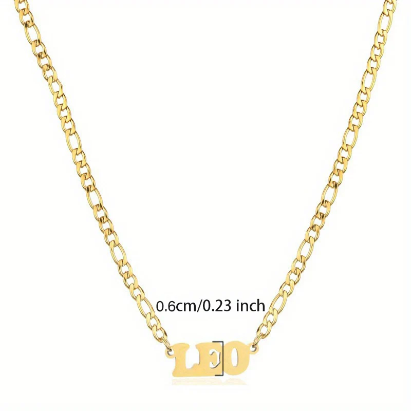 1pc Exquisite Stainless Steel Twelve Letter Pendant Necklace - Durable, Hypoallergenic, and Fashionable Jewelry Gift for Birthday and Special Occasions - Deanwangkt