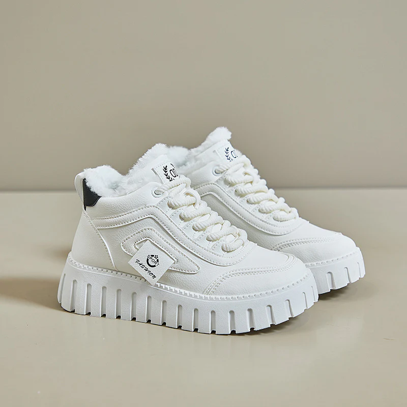 2025 spring new ins Korean version of high-top little white shoes female students high-top platform casual shoes street shot KT12261 - Deanwangkt