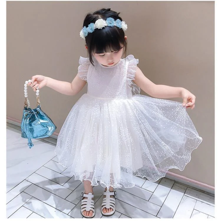 Baby Net Red Wings Skirt  Summer New Korean Style Girls' Western Style Puffy Gauze Princess Dress Girls' Gauze Skirt - Deanwangkt