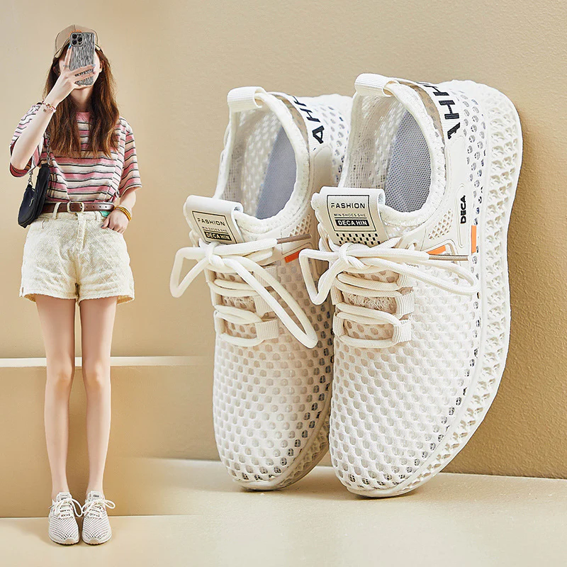 2025 ins Korean version of flying woven shoes popular summer new student sports shoes breathable fitness running casual shoes KT2663 - Deanwangkt
