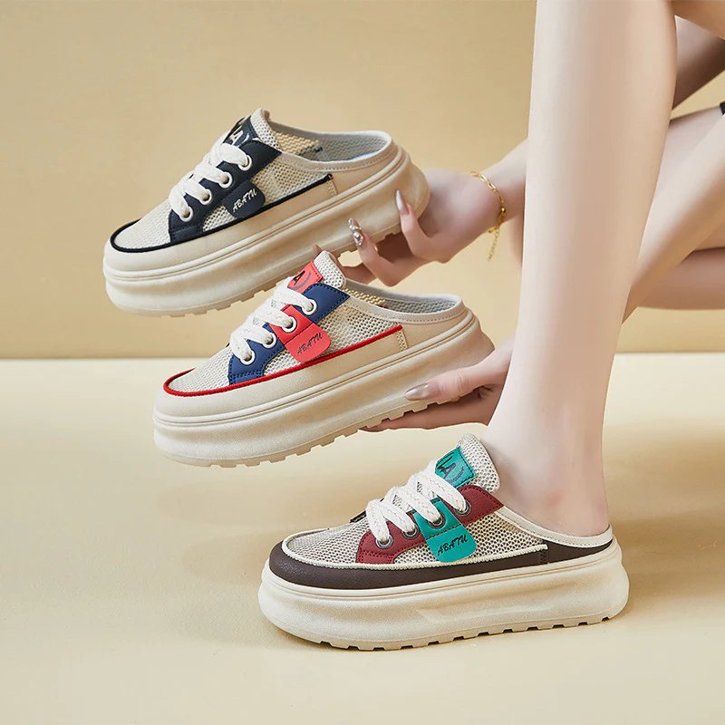 2025 summer little white shoes new Korean version ins female students thick sole heightening mesh breathable casual shoes ZY1828 - Deanwangkt