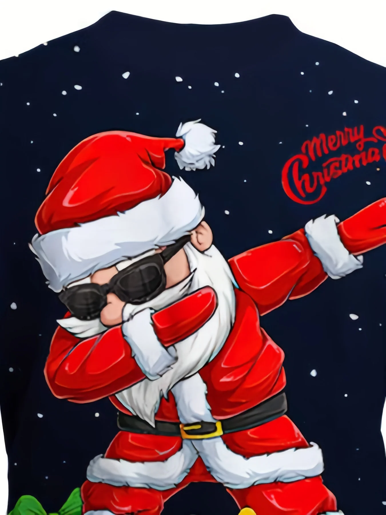 Festive Comfy Dancing Santa Claus Graphic Print Short Sleeve Tee - Tees for Party Girls and Women, Breathable, Soft, Relaxed Fit, Christmas Holiday Party Wear - Deanwangkt