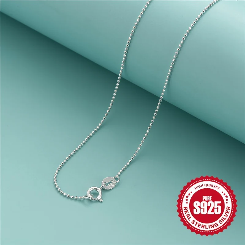 925 Sterling Silver Simple Chain Necklace Minimalist Style Hypoallergenic Chain Neck Jewelry - Deanwangkt