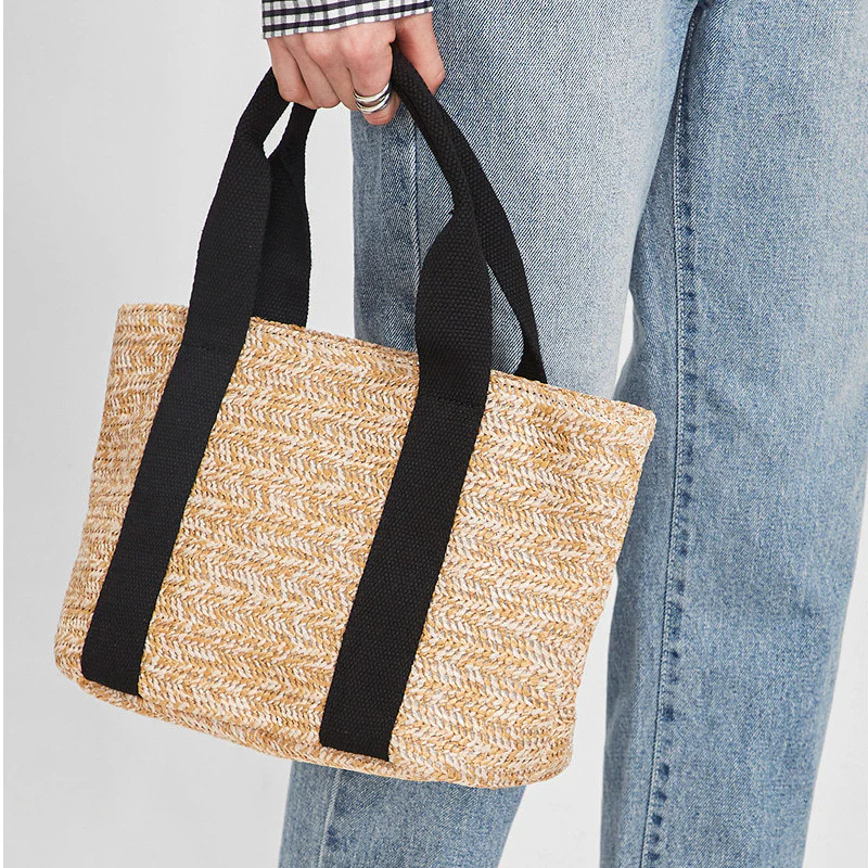 Summer New Vegetable Basket Straw Bag Bohemian Style Beach Bag Holiday Casual Women's Bag - Deanwangkt