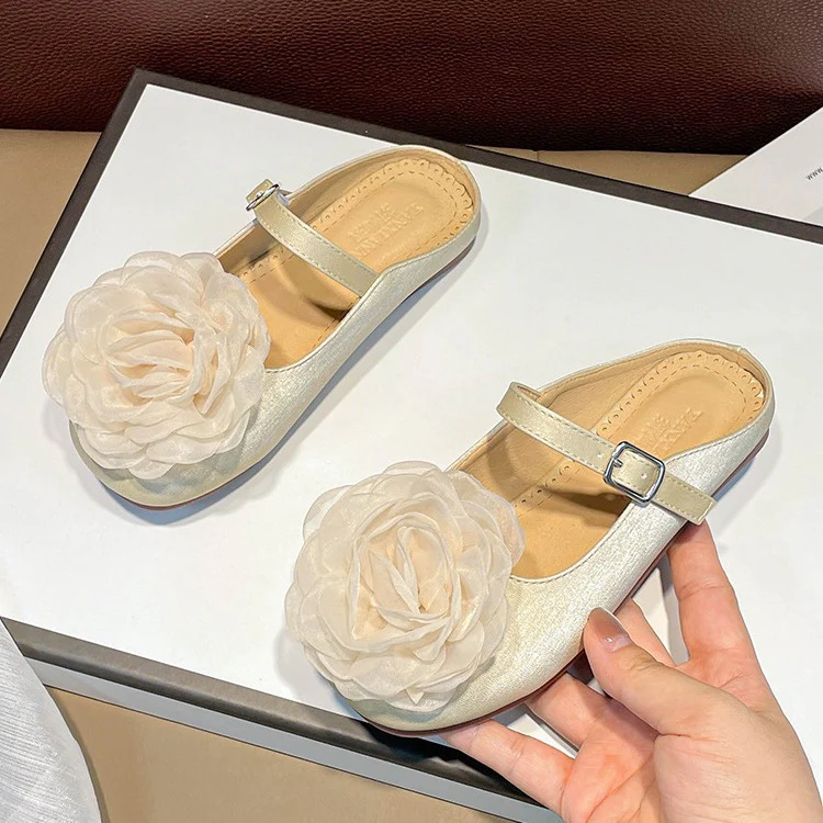 DEANWANGKT Children's Western Style Baotou Half Care Shoes Girls  Summer Outdoor Fashion Sandals Princess Style Sandals Beach Shoes Fashion - Deanwangkt