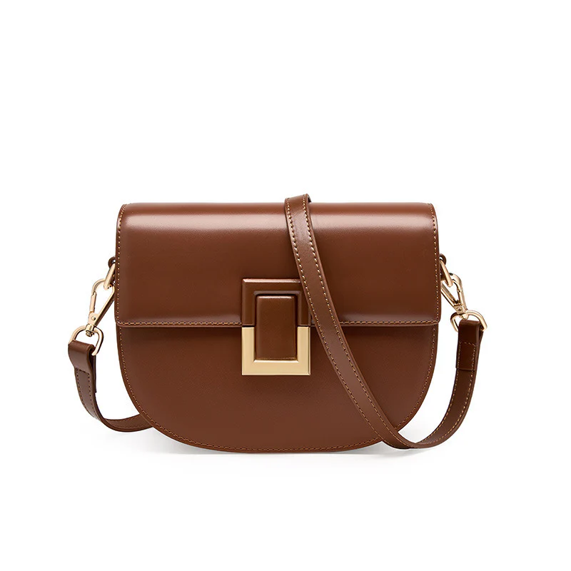 Saddle Bag Women's Crossbody Bag  New Bags Women's Bag Autumn and Winter Light Luxury Leather Women's Shoulder Bag - Deanwangkt