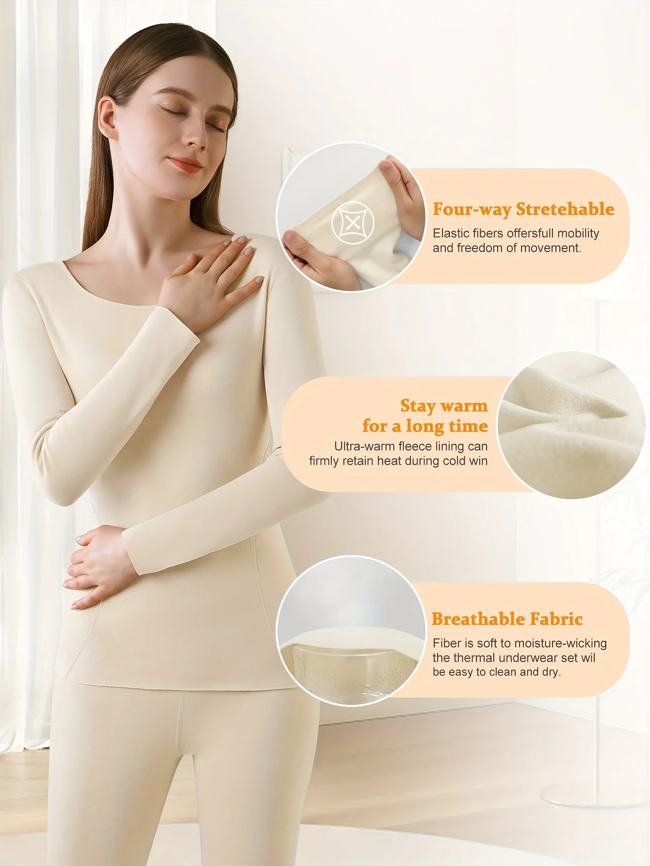 Stay Warm in Style: Seamless Plush-Lined Thermal Top | Durable, Mid-Elasticity Knit Fabric | Women's Slim-Fit Winter Essential - Deanwangkt