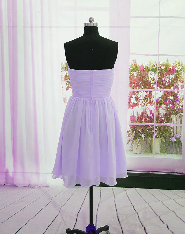 Solvbao Beautiful Light Purple Chiffon Short Prom Dress, Bridesmaid Dress - Deanwangkt