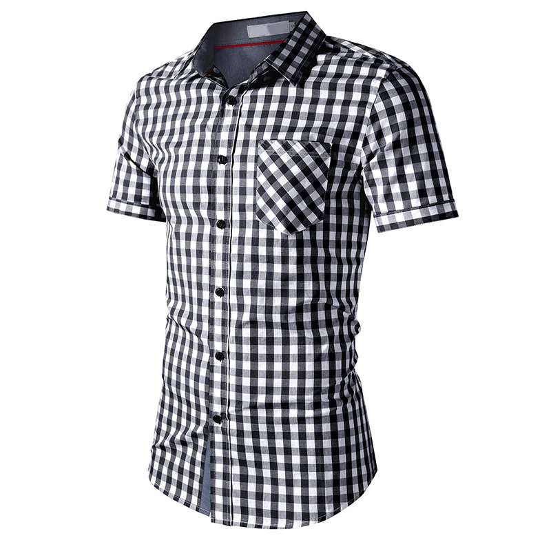 DEANWANGKT 2025 Men's Short Sleeve Shirt Men's Plaid Shirt  Men's Shirt  Popular Men's Shirt Customization - Deanwangkt
