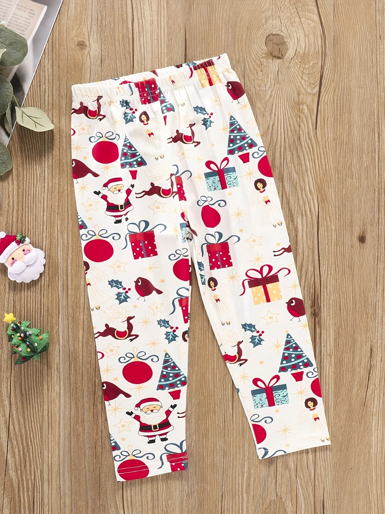 Comfy outdoor Outfits, 2pc Girls Pullover + Pants, Santa Claus Pattern Pants Autumn Clothes Christmas - Deanwangkt