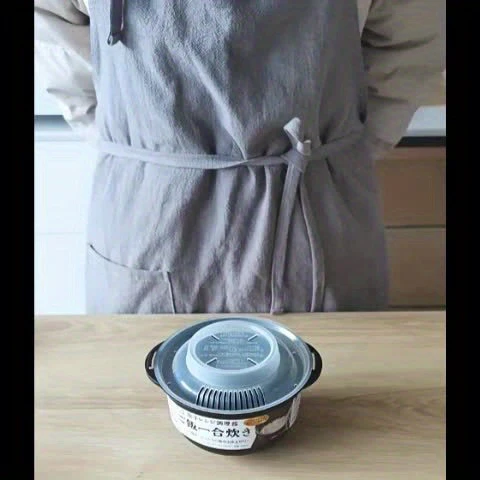 1pc Single-Serving Microwave Rice Cooker Bowl - Double Boilers with Non-Stick Material, Clear Lid & Steam Vent, BPA-Free, 29.08oz (860ml) Capacity, Easy Cooking, Kitchen Essentials for Healthy Meal Preparation - Deanwangkt