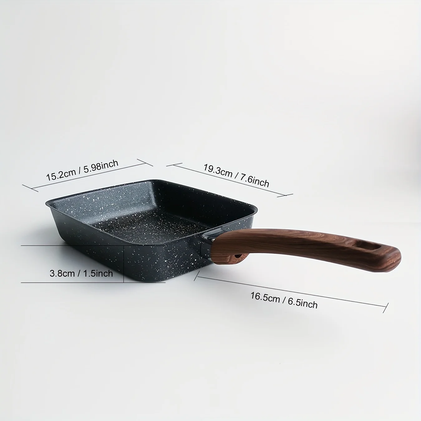 1pc Premium Tamagoyaki Square Egg Pan - Non-Stick Granite Stone Cookware, PFOA-Free, Induction Compatible, All Stoves Friendly, Easy Flip, Omelette Maker, Kitchen Essential for Breakfast Lovers - Deanwangkt