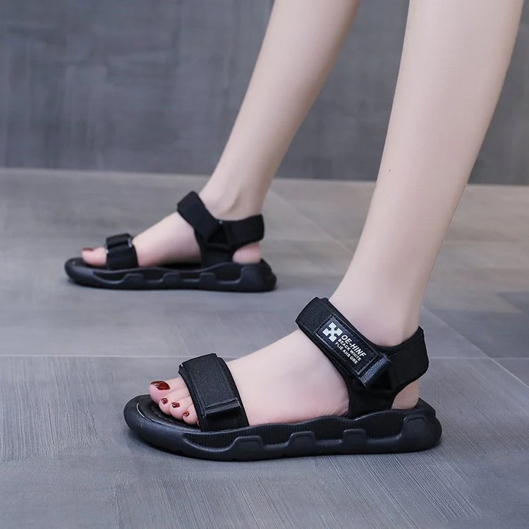 DEANWANGKT  Sports Clunky Sandals for Women  New Summer Fashion Student Casual Flat Fairy Style Ins Trendy Beach Shoes - Deanwangkt