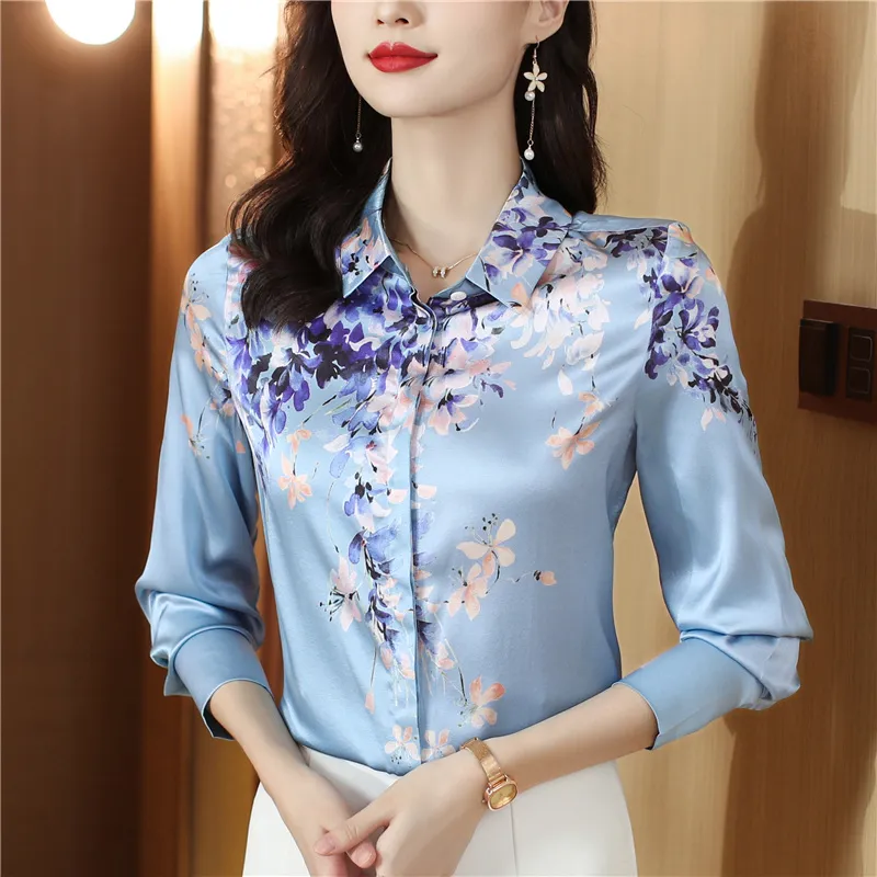 Fashion Plus Size Shirts Designer Tops Women's Lapel Runway Button Shirt Long Sleeve Spring Autumn Winter Office Ladies Printed Blouses Back to School Top - Deanwangkt