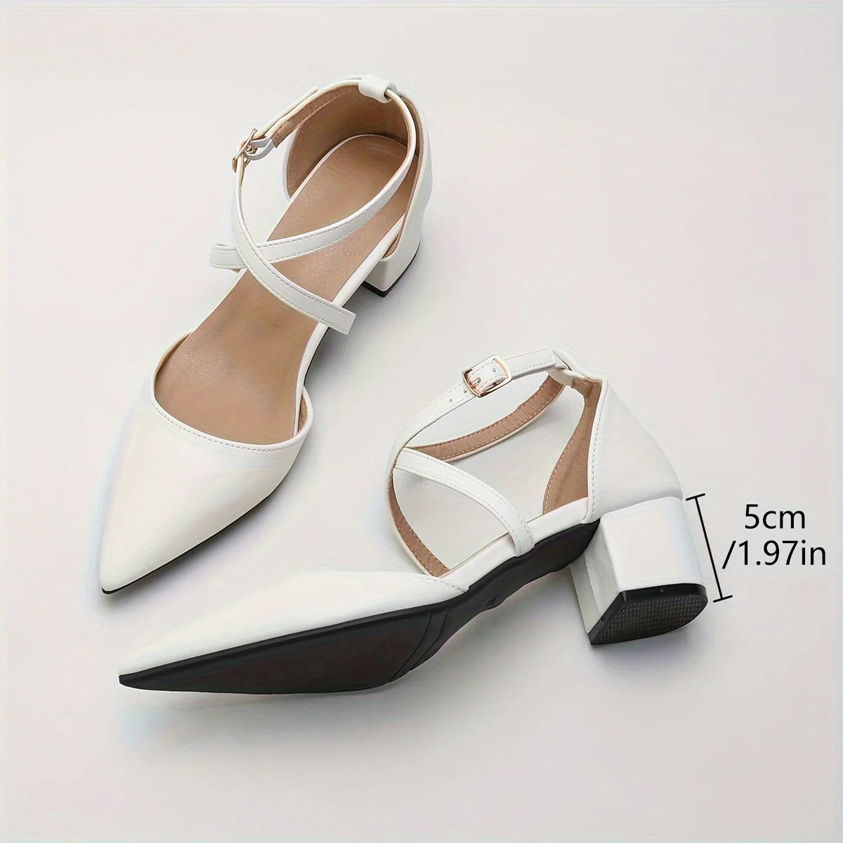 deanwangkt  Women's D'Orsay Chunky Heeled Sandals, Pointed Toe Crisscross Strap Pumps, Elegant Party & Wedding Shoes - Deanwangkt