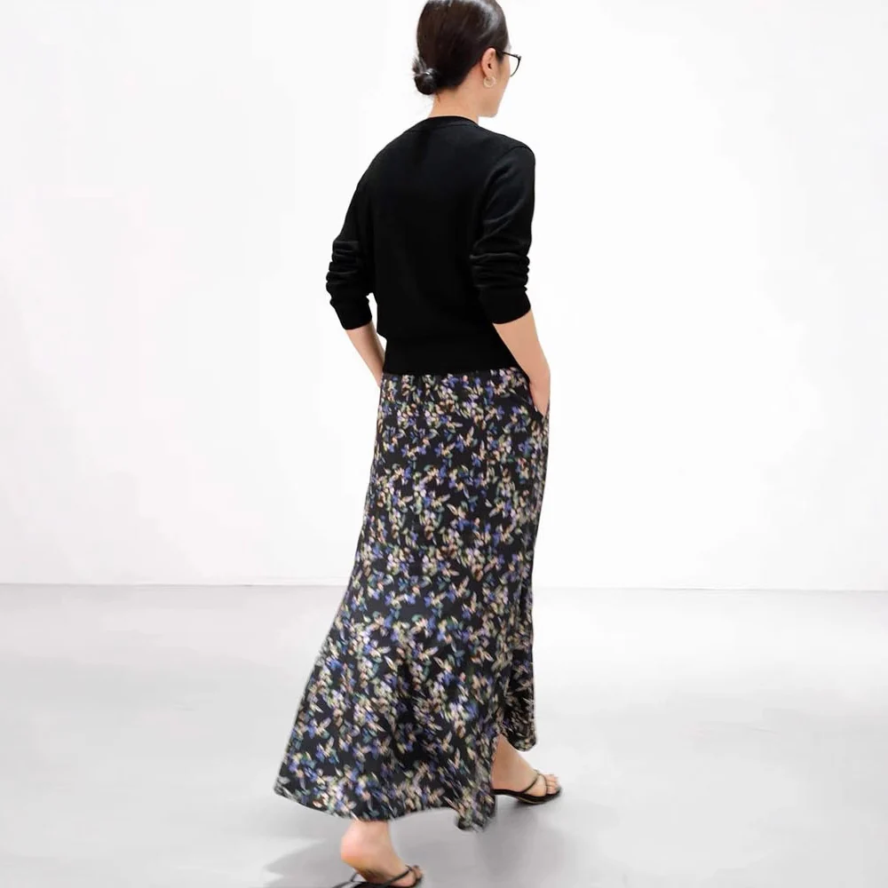 Siyuan,  silk floral skirt for women's spring and summer new 100 mulberry silk elegant fishtail dress 7860 - Deanwangkt