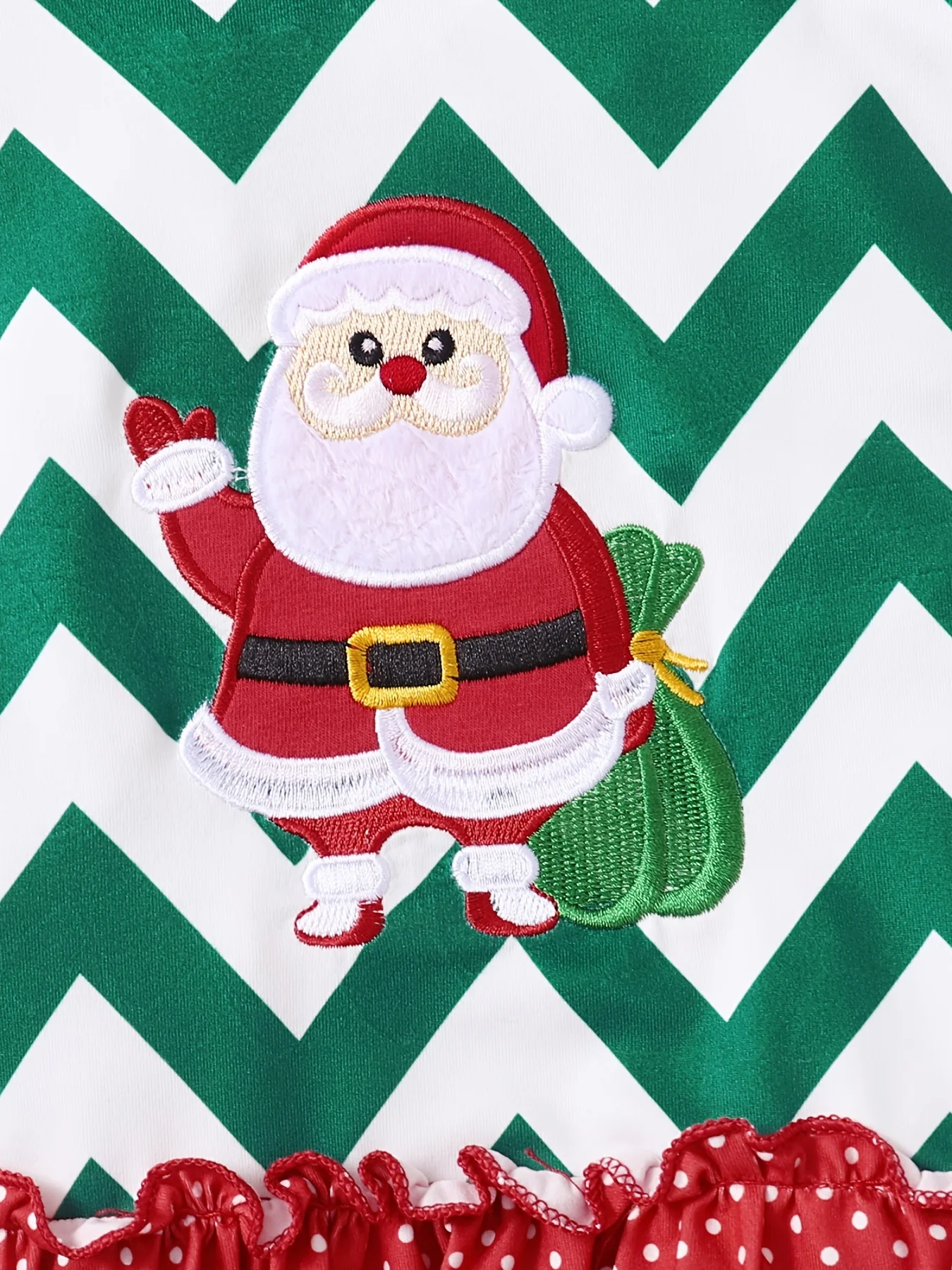 2pcs Toddler Baby Girls Christmas outdoor Outfits Santa Long Sleeve Ruffle Top & Plaid Flared Pants Set - Deanwangkt