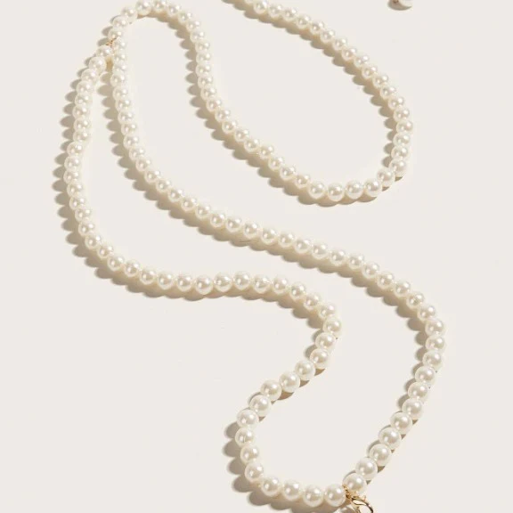 2025  2070 hot-selling new pearl handmade exquisite trend beautiful side pendulum chain double pearl waist chain body chain - Deanwangkt