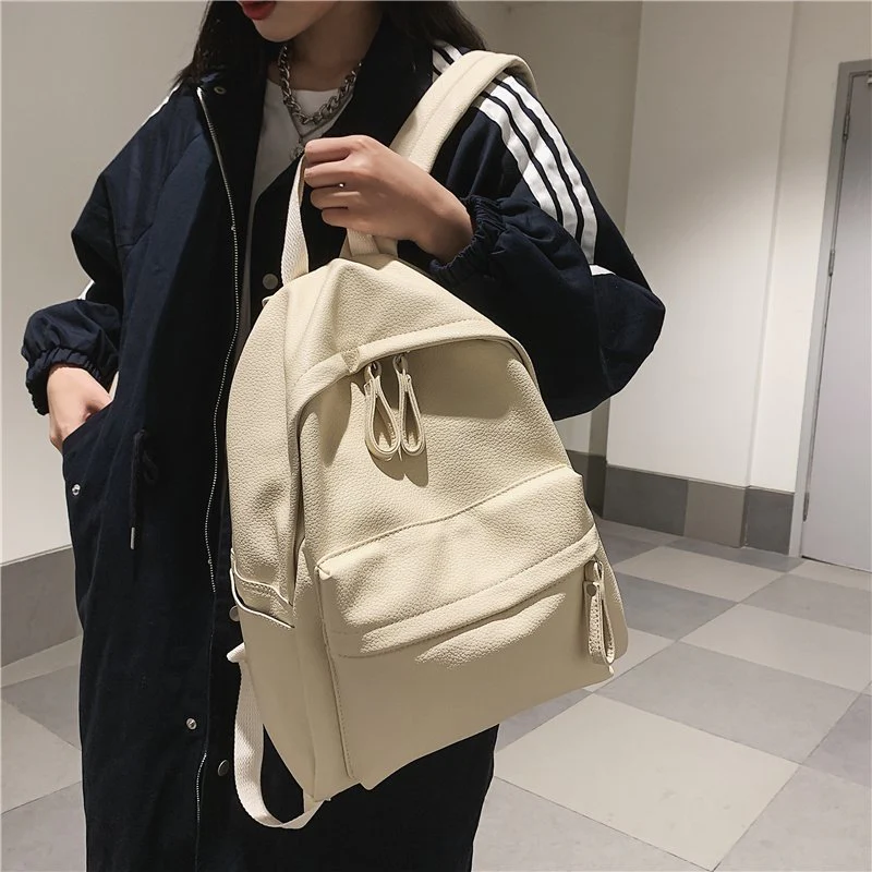 deanwangkt  Pu Male and Female Student Backpack Foreign Trade  New Fashion Shoulder Bag Casual Fashion Couple Schoolbag Wholesale - Deanwangkt