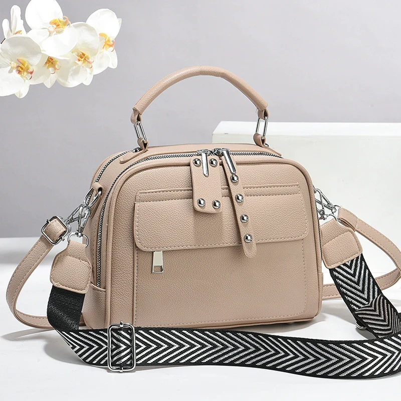 Women's bag  new fashion versatile Popular style retro simple light luxury shoulder messenger bag small square bag women - Deanwangkt