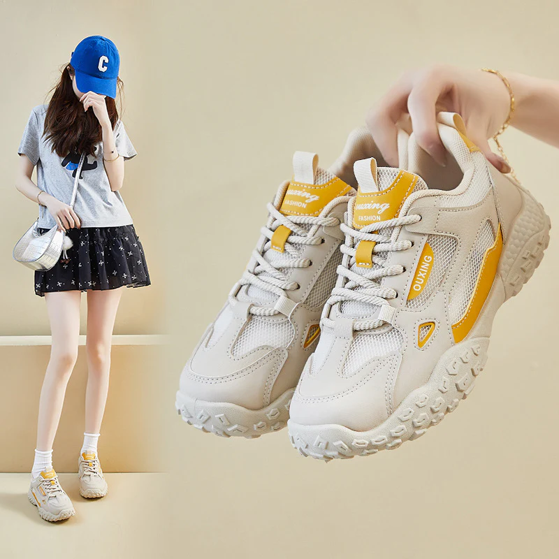 2025 ins Korean version of the new dad shoes girl  summer student sports and leisure street shooting mesh breathability increase Q3001 - Deanwangkt