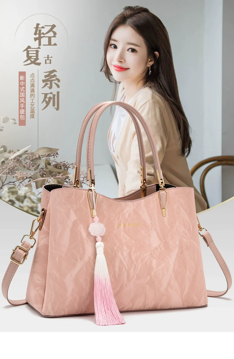 Chinese style women's bag  new fashion versatile trend handbag large capacity shoulder messenger bag tote bag - Deanwangkt