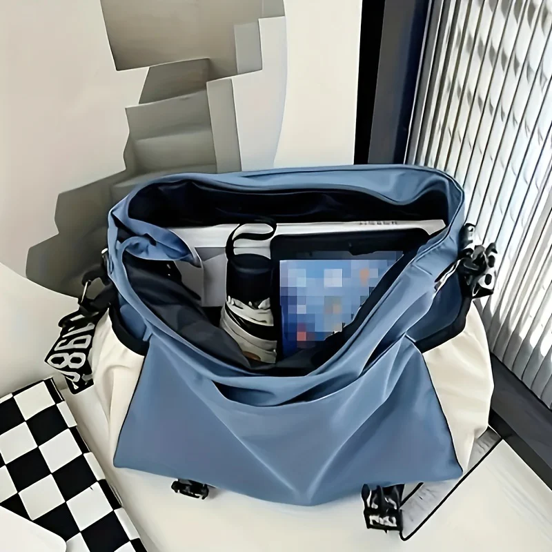 Fashionable Graphic Crossbody Bag with Adjustable Strap - Zipper Closure, Polyester Lining, Foldable Design - Preppy Urban Style Messenger Bag for School and Daily Use - Deanwangkt