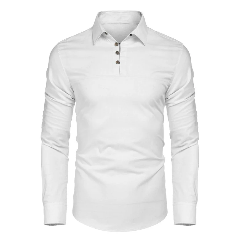 DEANWANGKT 2025 popular  men's cotton and linen shirts long-sleeved men's long-sleeved shirts men's autumn and winter - Deanwangkt