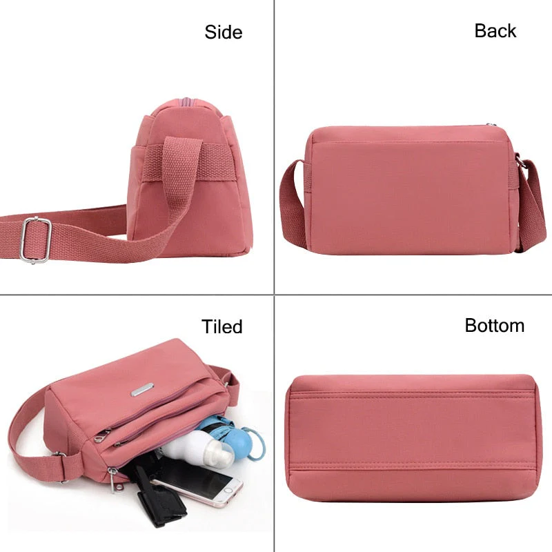 deanwangkt - Nylon Women Shoulder Bags Casual Female Handbags Solid Color Travel Crossbody Bag for Women Simple Ladies Wallet Retro Handbag - Deanwangkt