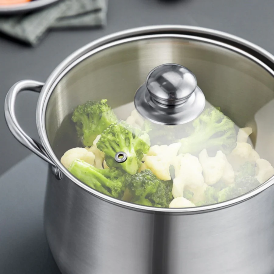 1pc Extra Large Stainless Steel Stock Pot - Perfect for Hearty Soups & Stews, Durable & Effortless Clean - Your Indispensable Kitchen Companion - Deanwangkt