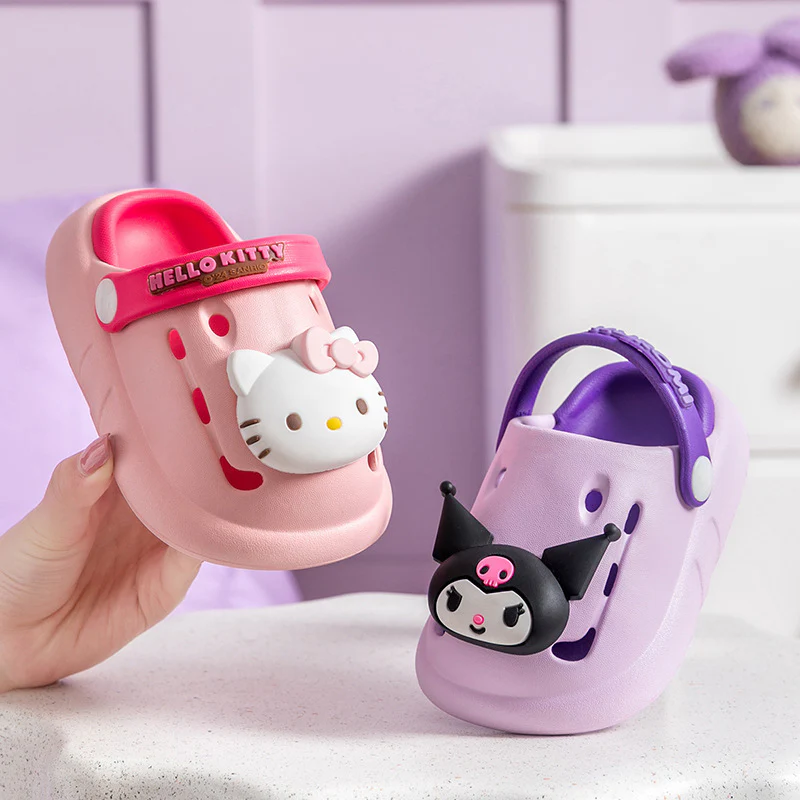 DEANWANGKT Sanrio Clow M Cartoon Children's Eva Hole Shoes Boys Closed-Toe Slippers Non-Slip Melody Girls' Sandals - Deanwangkt