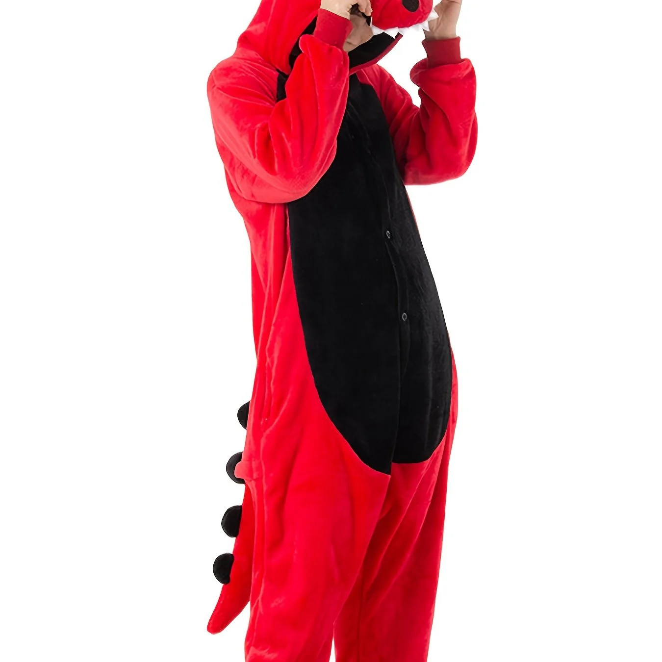 Comfy Unisex Dinosaur Onesie Pajamas - Hooded, Durable Knit for Parties & Cosplay - Deanwangkt