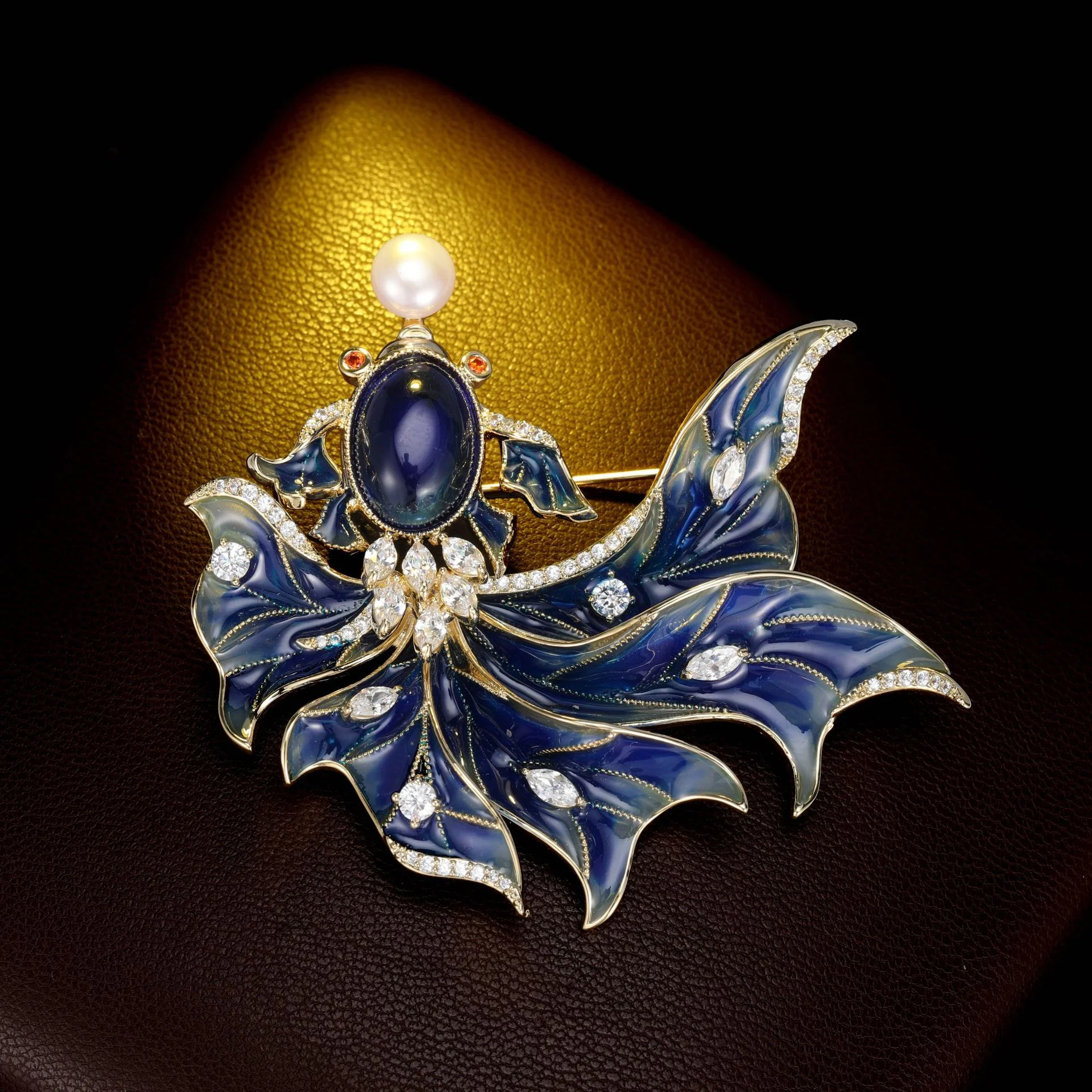 2025 Chinese style high-end freshwater pearl retro koi brooch women's exquisite luxury creative blazer corsage pin - Deanwangkt