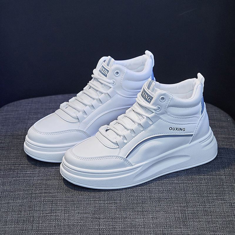 2025 spring new Korean version of high-top little white shoes for women ins tide students platform running board shoes for women's leisure SH888 - Deanwangkt