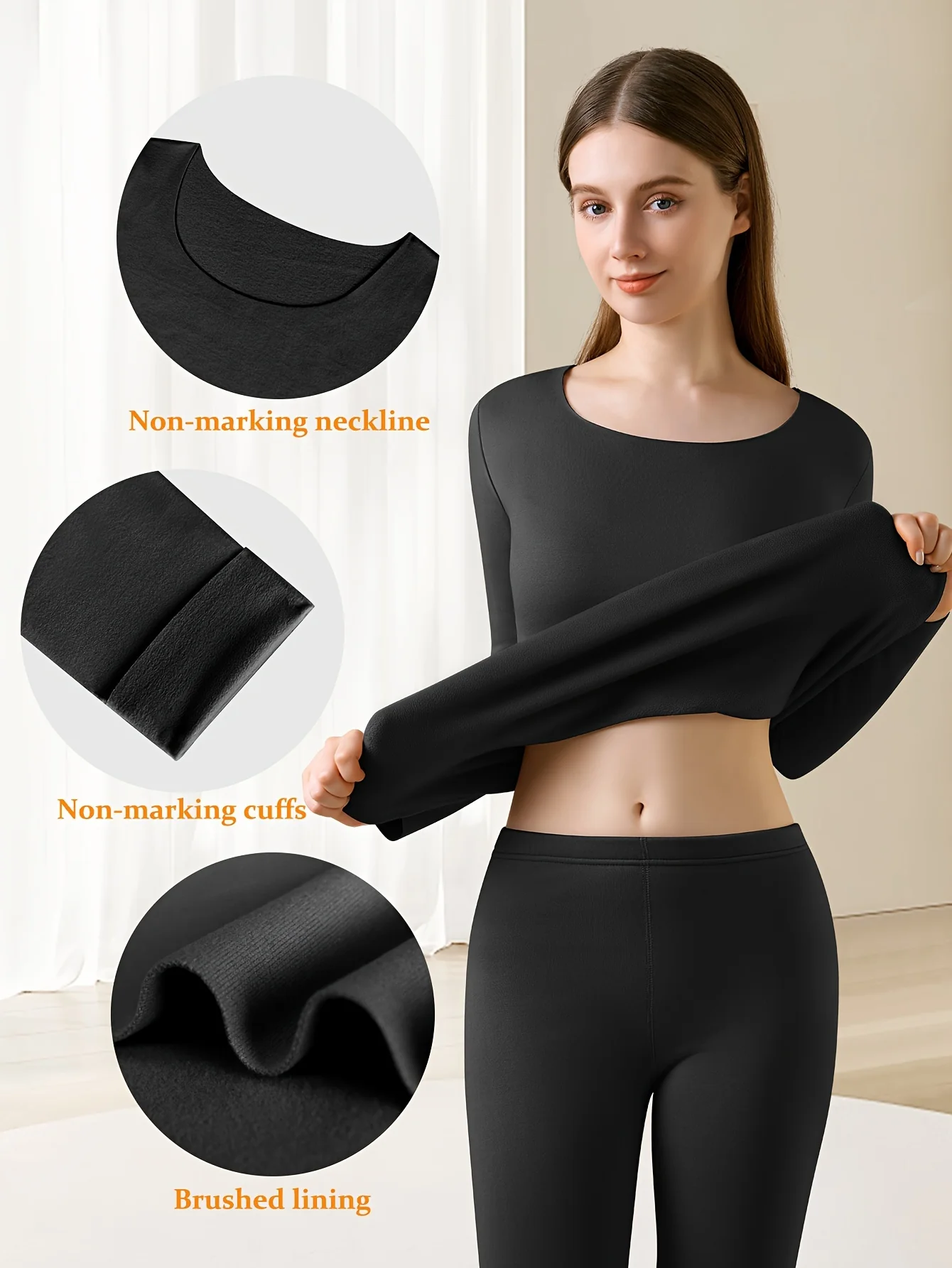 Stay Warm in Style: Seamless Plush-Lined Thermal Top | Durable, Mid-Elasticity Knit Fabric | Women's Slim-Fit Winter Essential - Deanwangkt