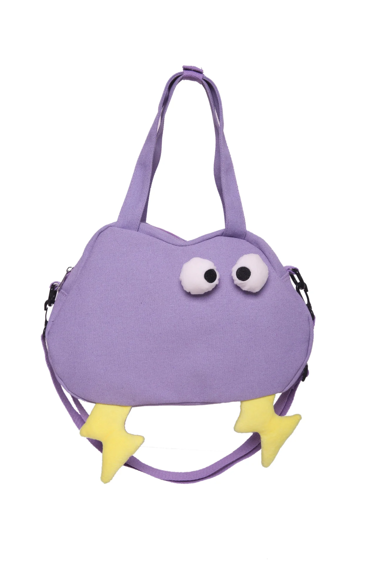 DEANWANGKT 2025 Cute ghost horse funny girl heart shoulder bag female Korean version ugly cute cartoon canvas bag casual versatile messenger bag - Deanwangkt