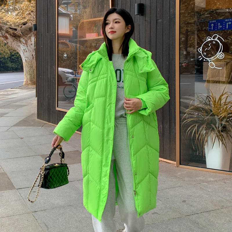 Russian cold-resistant cotton clothes women's 2023 winter new medium and long knee-length hooded cotton-padded clothes loose cotton-padded jackets trendy - Deanwangkt