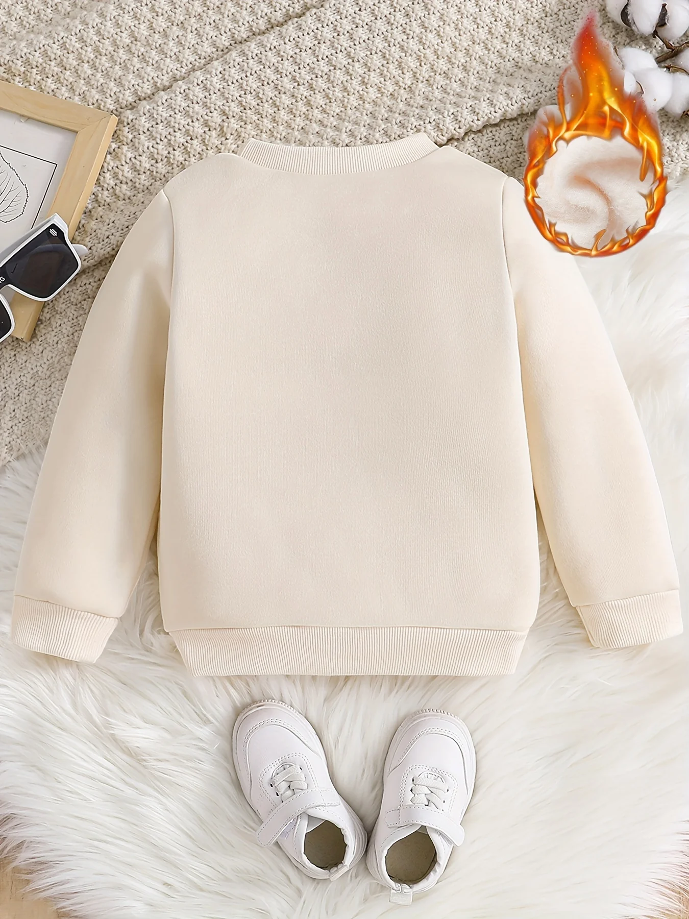 Girls' Festive Santa Claus Print Sweatshirt - Cozy Polyester, Round Neck Pullover for Fall/Winter - Deanwangkt