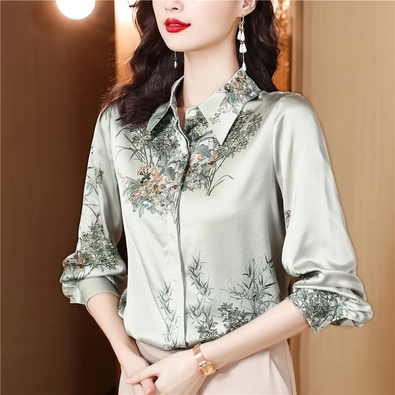 Fashion Plus Size Shirts Designer Tops Women's Lapel Runway Button Shirt Long Sleeve Spring Autumn Winter Office Ladies Printed Blouses Back to School Top - Deanwangkt