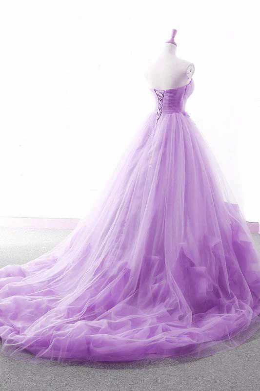 Solvbao Light Purple Sweetheart Tulle Ball Gown Princess New Style Formal Dress, Purple Party Dress - Deanwangkt