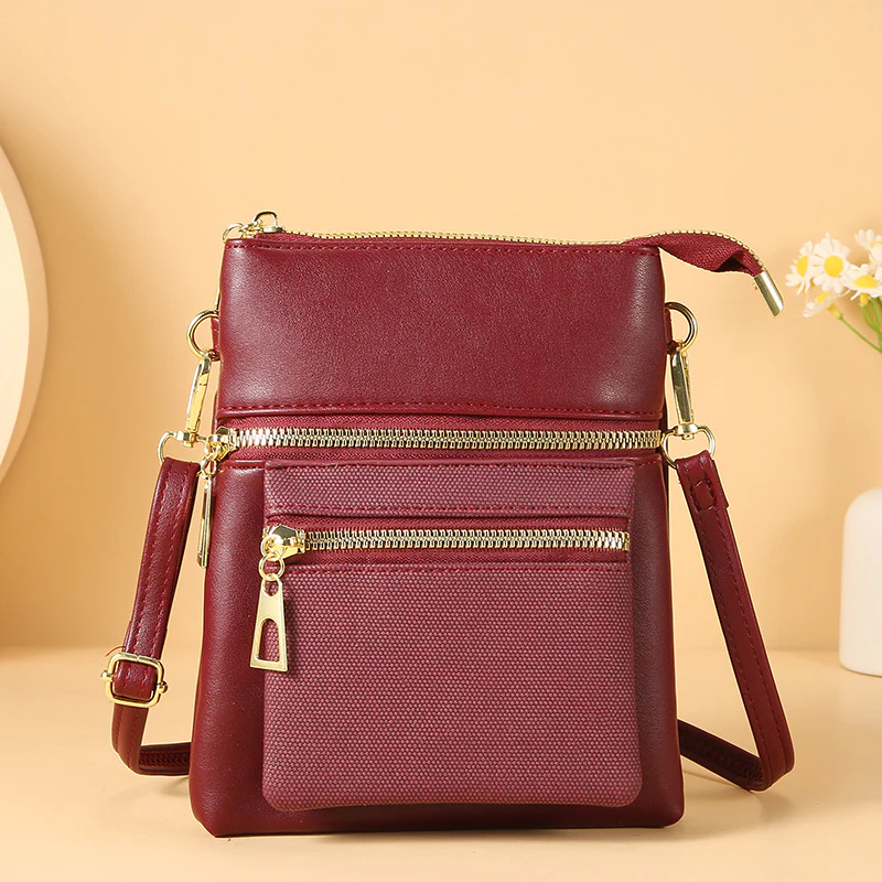 Lonny New Ladies Phone Bag Soft Leather Shoulder Crossbody Bag Korean Fashion Fashion Zipper Versatile Women's Bag - Deanwangkt
