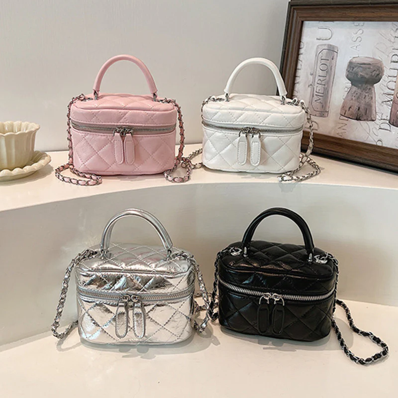 Diamond Embroidery Thread Small Bag for Women This Year Popular Western Style All-Matching Box Bag Fashion Trending Chain Messenger Bag Wholesale - Deanwangkt