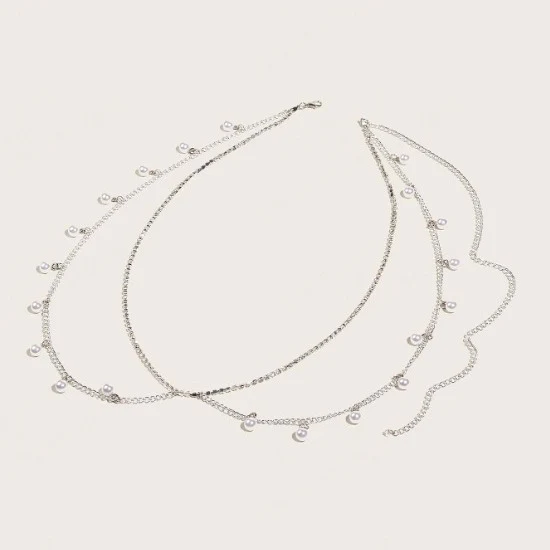 2025  3188 New Simple Versatile Small Pearl Pendant Tassel Side Pendulum Chain Diamond Chain Metal Chain Combination Waist Chain Body Chain - Deanwangkt