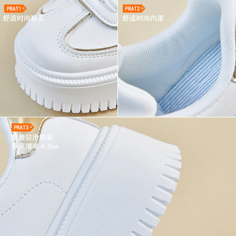 2025 spring white shoes new Korean version ins female students platform heightening casual shoes board shoes street shot RM8660 - Deanwangkt