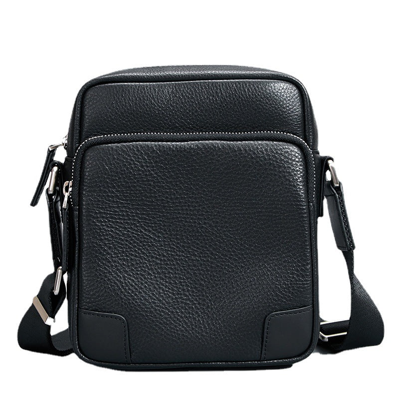 deanwangkt  Men's Leather Single-Shoulder Bag Casual Crossbody Fashion Fashion Brand Texture First Layer Cowhide Messenger Bag Men's Bag Small Square Bag - Deanwangkt